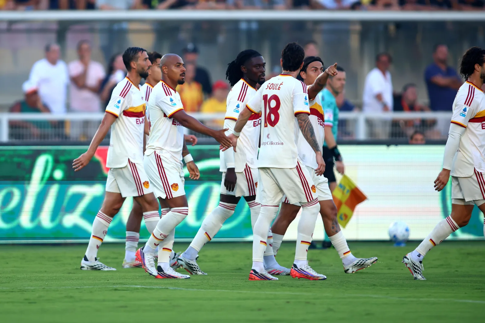 Lecce-Roma 0-4, tabellino e voti della partita: poker giallorosso al ''Via del Mare''
