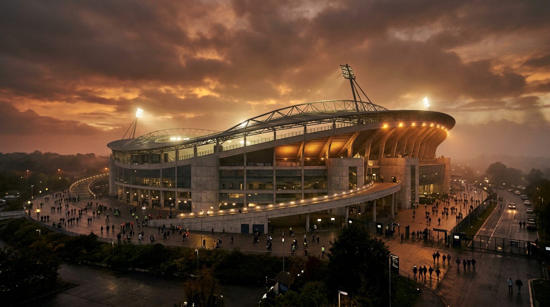 Stadio in notturna